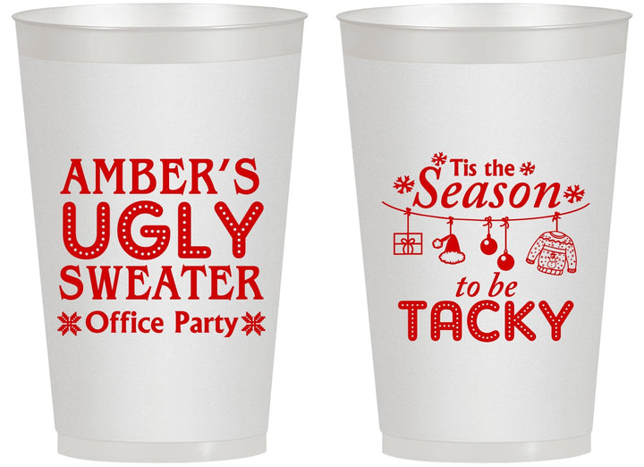 Personalized Christmas 14 oz Frosted Cups - Til The Season To Be Tacky | 280020