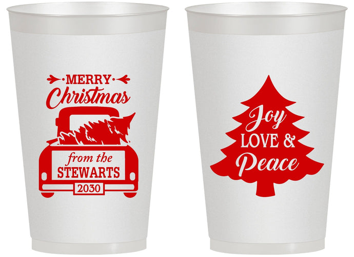 Personalized Christmas 14 oz Frosted Cups - Christmas Tree | 280026