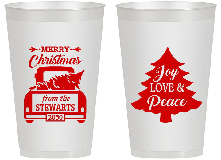 Personalized Christmas 14 oz Frosted Cups - Christmas Tree | 280026