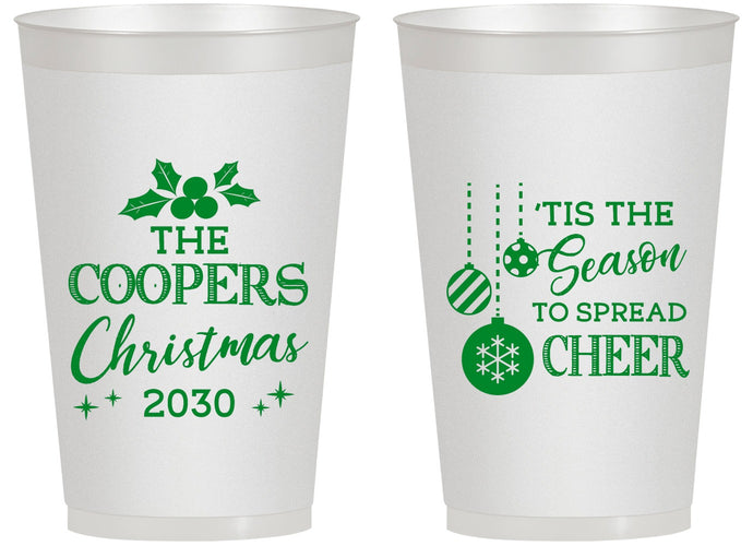 Personalized Christmas 14 oz Frosted Cups - Tis The Season | 280027