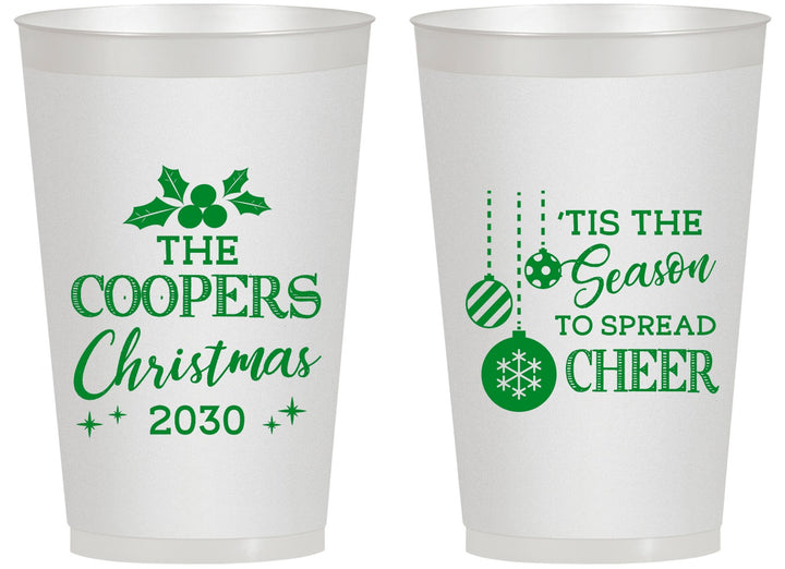 Personalized Christmas 14 oz Frosted Cups - Tis The Season | 280027