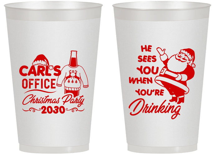 Personalized Christmas 14 oz Frosted Cups - Santa Claus | 280028