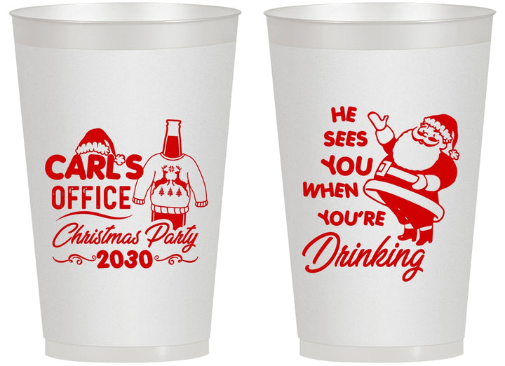 Personalized Christmas 14 oz Frosted Cups - Santa Claus | 280028