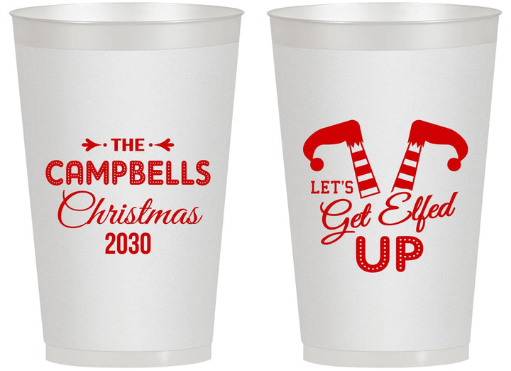Personalized Christmas 14 oz Frosted Cups - Lets Get Elfed Up | 280036