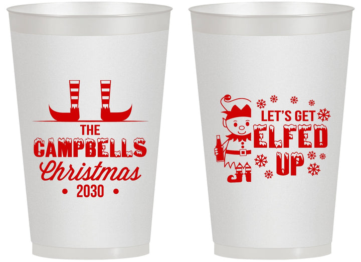 Personalized Christmas 14 oz Frosted Cups - Lets Get Elfed Up | 280038