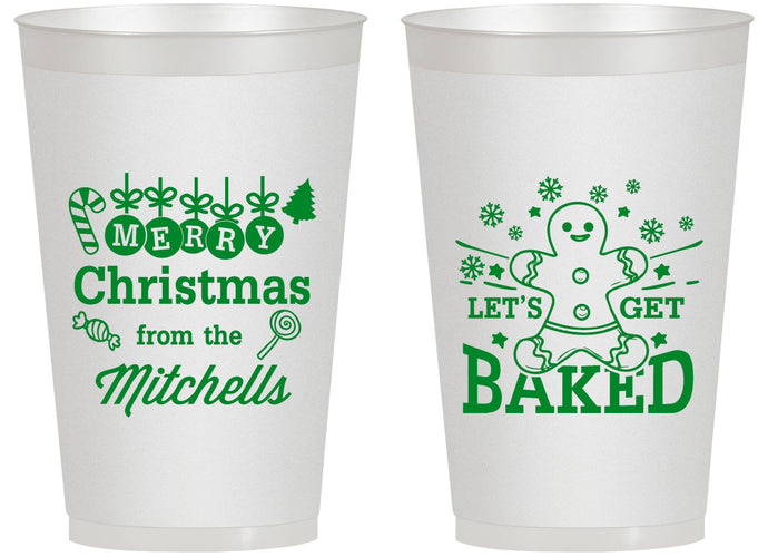 Personalized Christmas 14 oz Frosted Cups - Lets Get Baked | 280039