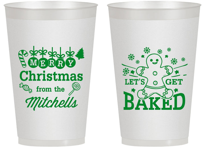 Personalized Christmas 14 oz Frosted Cups - Lets Get Baked | 280039