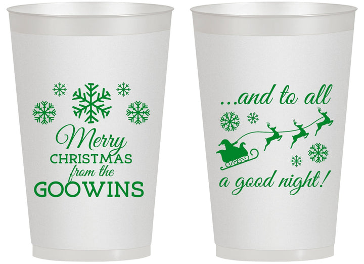 Personalized Christmas 14 oz Frosted Cups - To All A Good Night | 280041