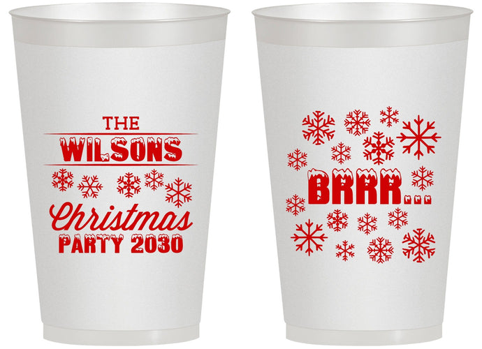 Personalized Christmas 14 oz Frosted Cups - Snowflakes | 280042