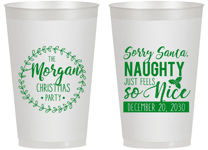 Personalized Christmas 14 oz Frosted Cups - Naughty Or Nice | 280047