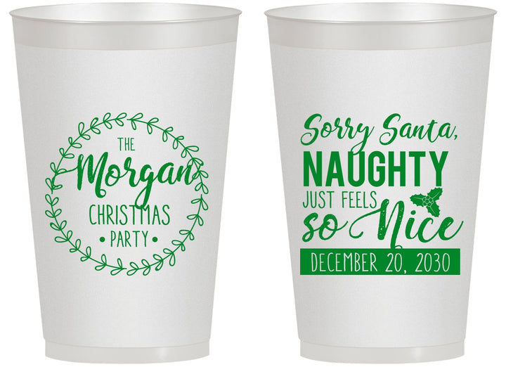 Personalized Christmas 14 oz Frosted Cups - Naughty Or Nice | 280047