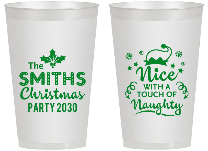 Personalized Christmas 14 oz Frosted Cups - Touch Of Naughty | 280049