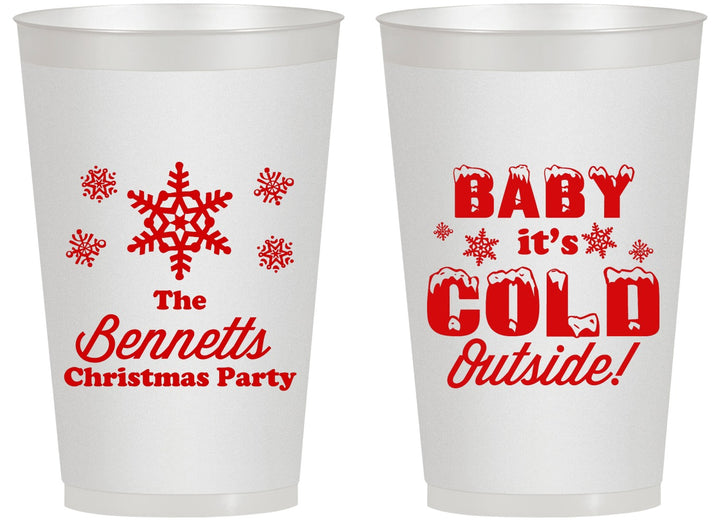 Personalized Christmas 14 oz Frosted Cups - Joy To The World | 280054