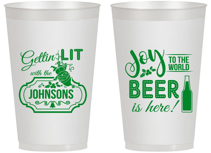 Personalized Christmas 14 oz Frosted Cups - Wine | 280055