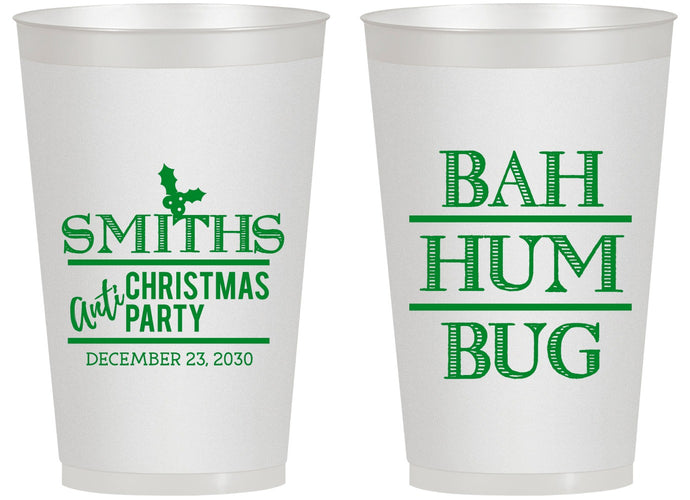 Personalized Christmas 14 oz Frosted Cups - Bah Hum Bug | 280057