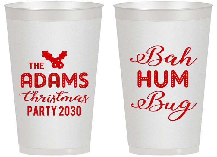 Personalized Christmas 14 oz Frosted Cups - Bah Hum Bug | 280058