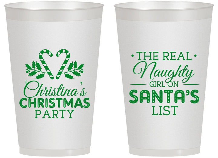 Personalized Christmas 14 oz Frosted Cups - Naughty List | 280059