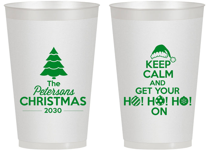 Personalized Christmas 14 oz Frosted Cups - Ho Ho Ho | 280061