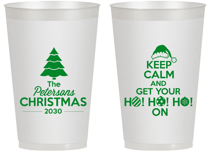 Personalized Christmas 14 oz Frosted Cups - Ho Ho Ho | 280061