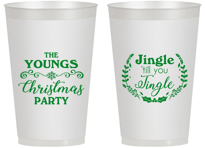 Personalized Christmas 14 oz Frosted Cups - Jingle Til You Jingle | 280063