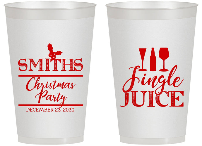 Personalized Christmas 14 oz Frosted Cups - Jingle Juice | 280066