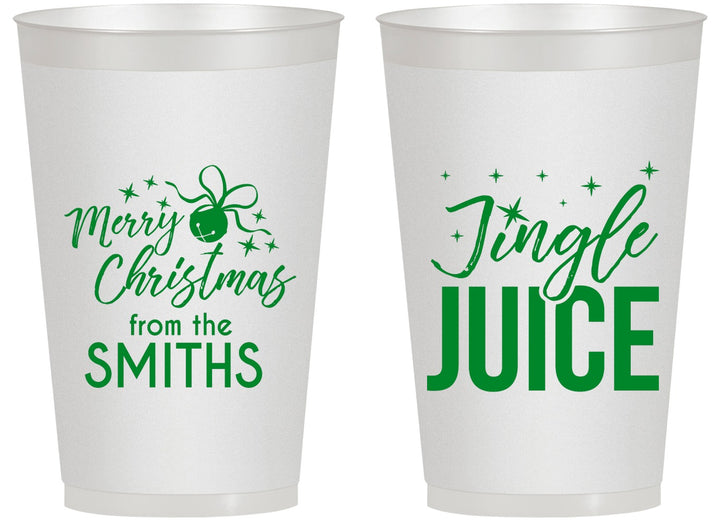 Personalized Christmas 14 oz Frosted Cups - Jingle Juice | 280067