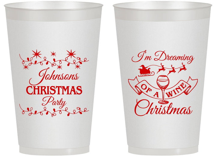 Personalized Christmas 14 oz Frosted Cups - Wine | 280068