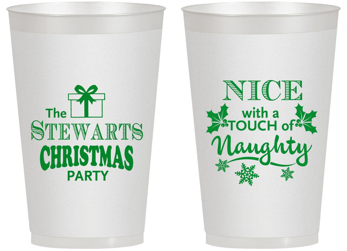 Personalized Christmas 14 oz Frosted Cups - Naughty Or Nice | 280069