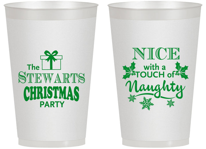 Personalized Christmas 14 oz Frosted Cups - Naughty Or Nice | 280069