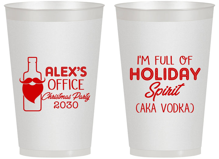 Personalized Christmas 14 oz Frosted Cups - Holiday Spirit | 280072
