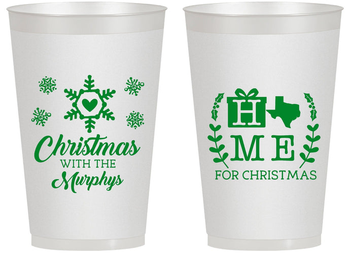 Personalized Christmas 14 oz Frosted Cups - Texas | 280075