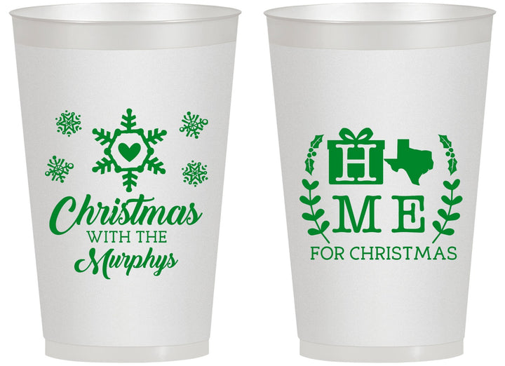Personalized Christmas 14 oz Frosted Cups - Texas | 280075