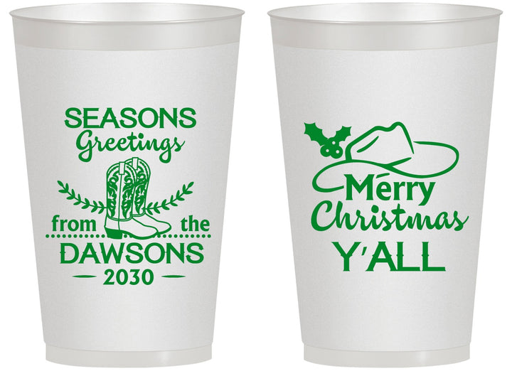 Personalized Christmas 14 oz Frosted Cups - Texas | 280077