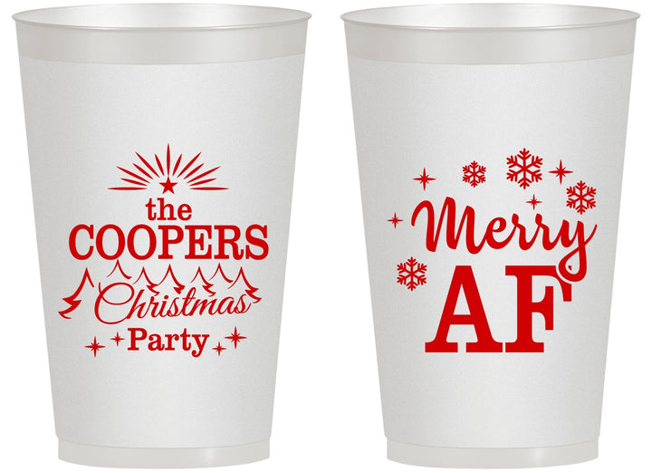 Personalized Christmas 14 oz Frosted Cups - Merry Af | 280078