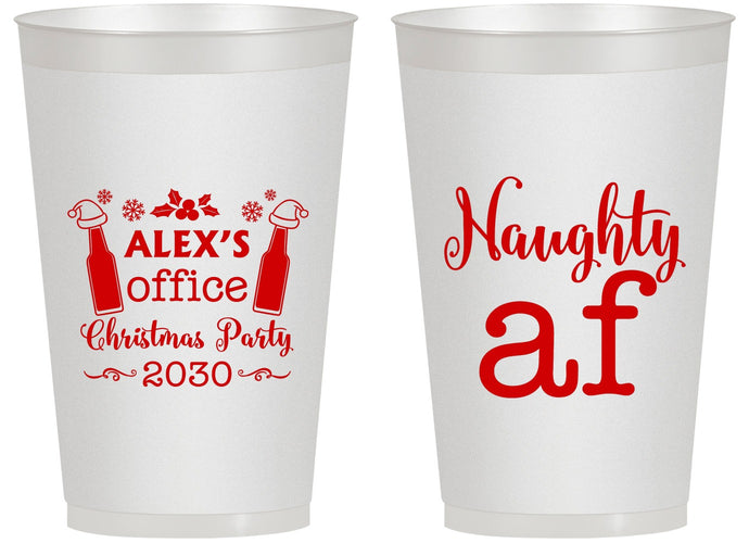 Personalized Christmas 14 oz Frosted Cups - Naughty Af | 280084