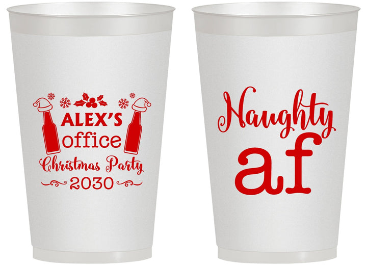 Personalized Christmas 14 oz Frosted Cups - Naughty Af | 280084