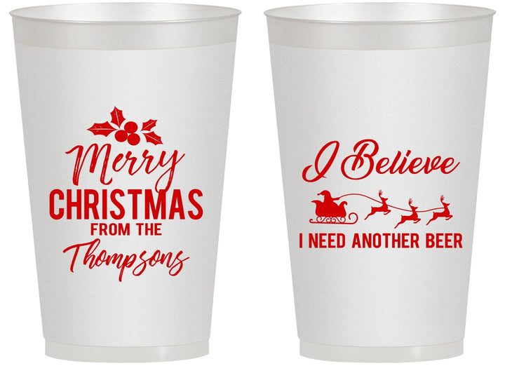 Personalized Christmas 14 oz Frosted Cups - Santa Claus | 280086