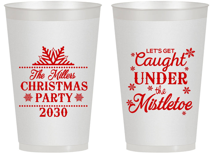 Personalized Christmas 14 oz Frosted Cups - Mistletoe | 280092