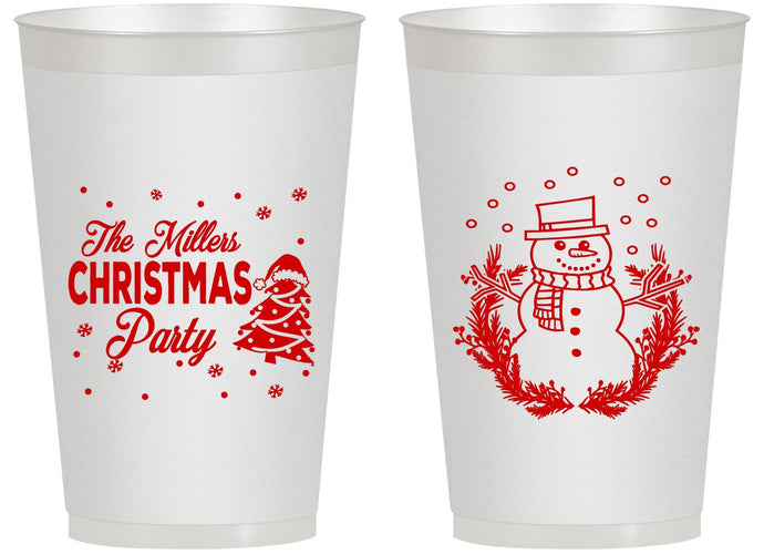Personalized Christmas 14 oz Frosted Cups - Snowman | 280096