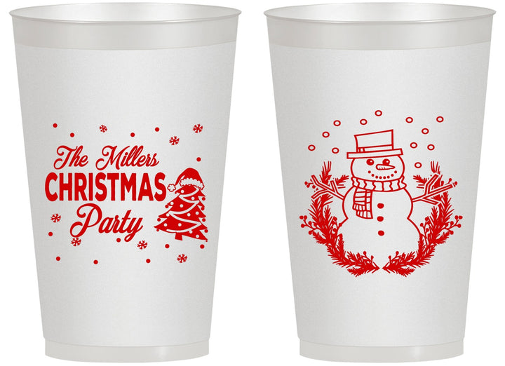 Personalized Christmas 14 oz Frosted Cups - Snowman | 280096