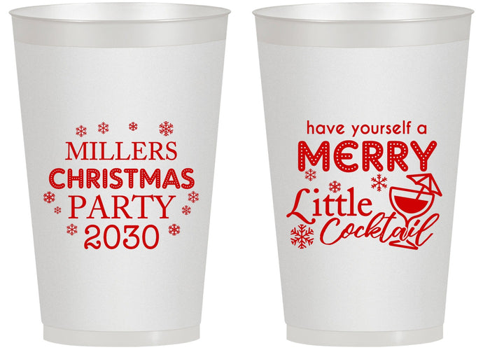 Personalized Christmas 14 oz Frosted Cups - Cocktail | 280098
