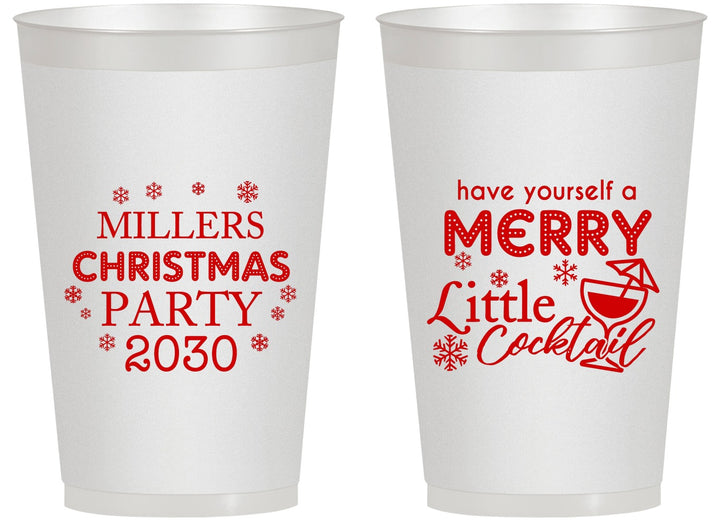 Personalized Christmas 14 oz Frosted Cups - Cocktail | 280098