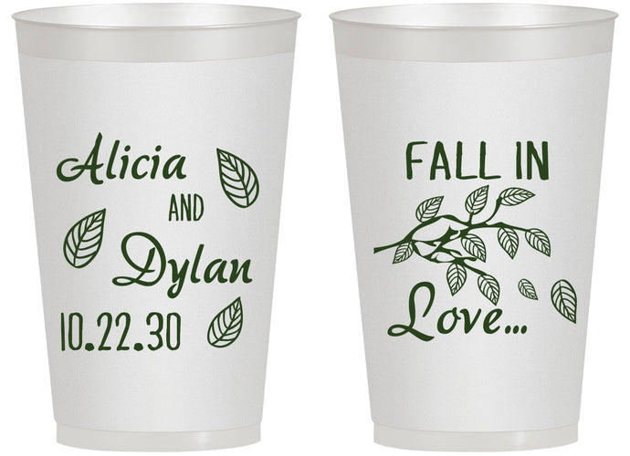 Personalized Wedding 14 oz Frosted Cups - Fall In Love | 283
