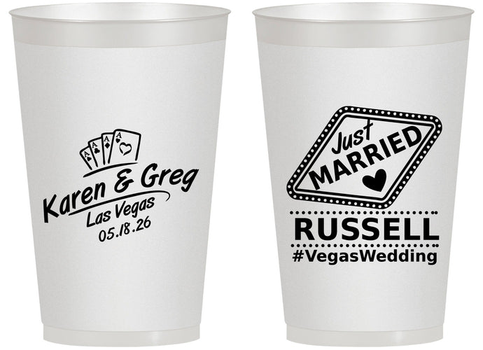 Personalized Wedding 14 oz Frosted Cups - Las Vegas | 285