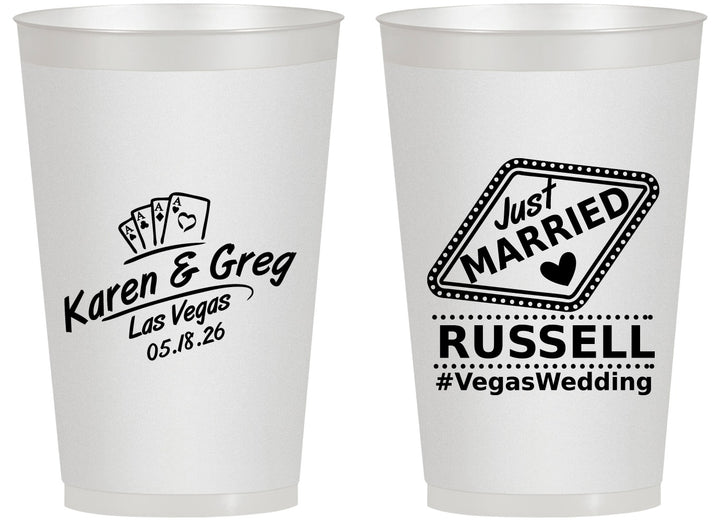Personalized Wedding 14 oz Frosted Cups - Las Vegas | 285