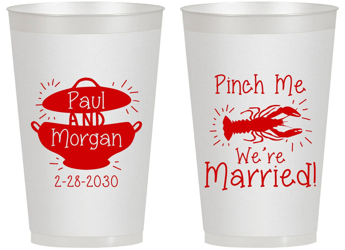 Personalized Wedding 14 oz Frosted Cups - Crawfish Boil | 288