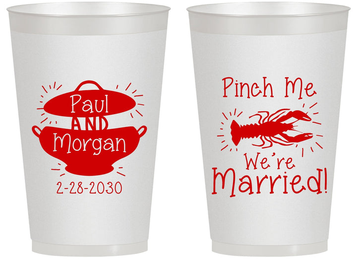 Personalized Wedding 14 oz Frosted Cups - Crawfish Boil | 288