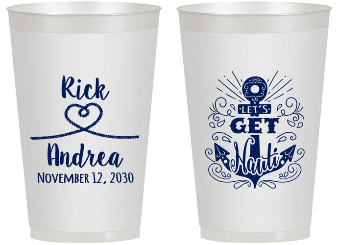 Personalized Wedding 14 oz Frosted Cups - Lets Get Nauti | 292