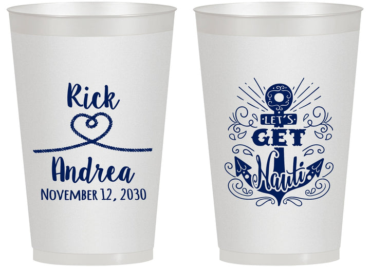 Personalized Wedding 14 oz Frosted Cups - Lets Get Nauti | 292