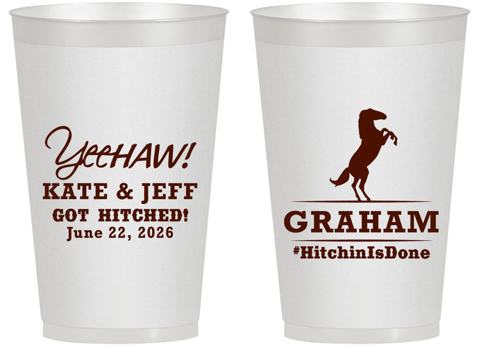 Personalized Wedding 14 oz Frosted Cups - Got Hitched | 296